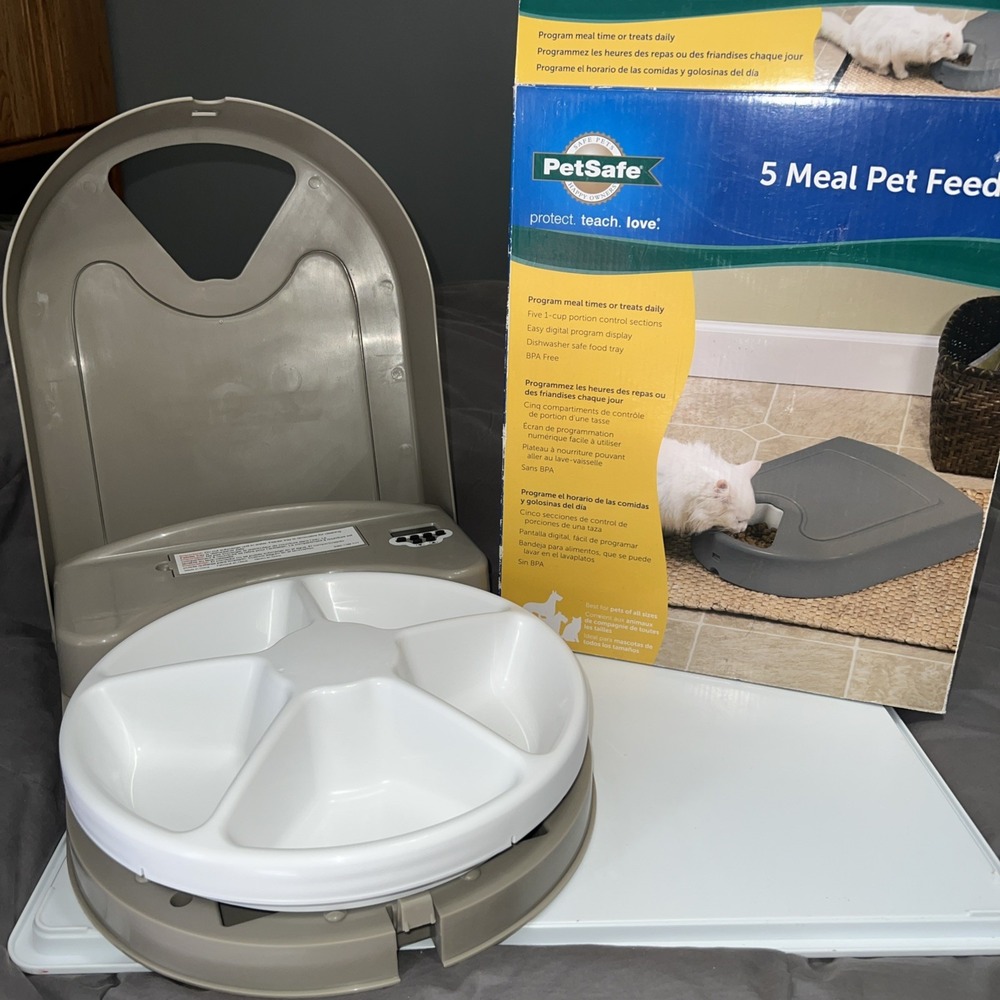 PetSafe 5 Meal Programmable Pet Food Dispenser, Automatic Dog and Cat‎ Feeder